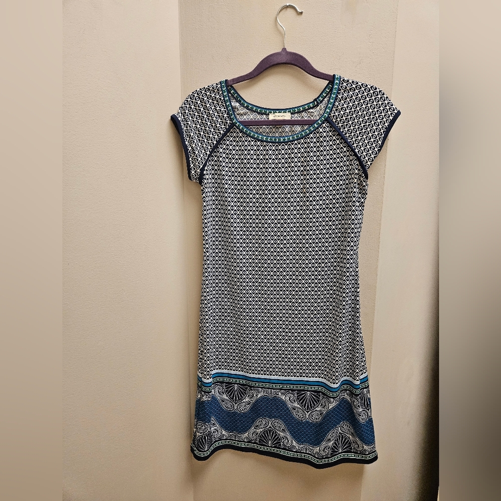 Max Studio Geometric Dress with Green and Blue